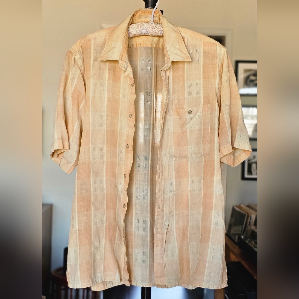 Dior VTG 70s Plaid Short Sleeve Button-Down Shirt - Picture 4 of 8